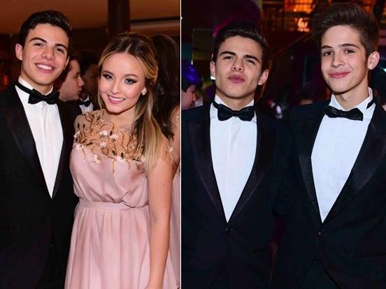 Larissa Manoela reencontra os dois ex-namorados em festa
