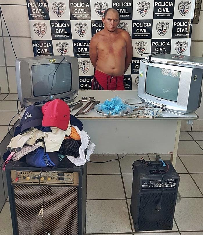 Acusado na Delegacia de Polícia Civil de Araioses-MA. (Crédito: Kairo Amaral)