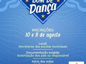 Projeto Bom de Dança realiza inscrições nos dias 10 e 11