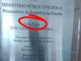 MPF investiga erro de português em placa de nova sede na Paraíba