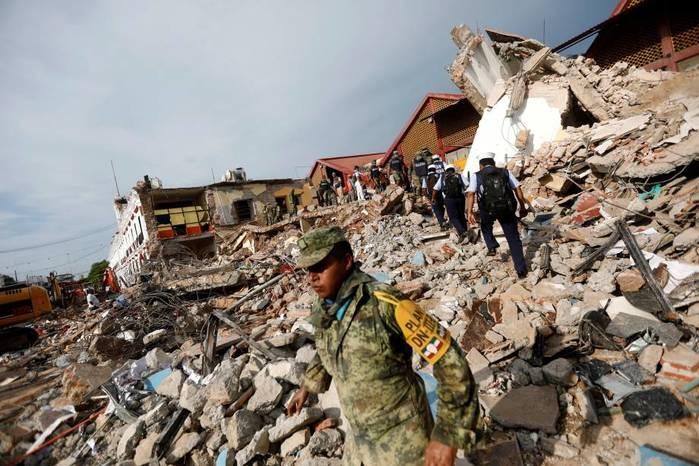 Na madrugada desta sexta-feira um terremoto de 8,2 graus atingiu a costa do Pacifico, no México, segundo as autoridades locais pelo menos 90 pessoas foram mortas (Crédito: AFP)