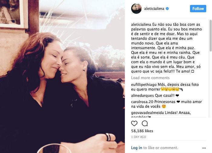 Ana Carolina ganha bolo e beijão da namorada em aniversário (Crédito: Reprodução/instagram)
