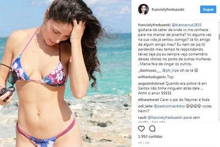 Namorada de pai de Neymar é xingada na web e não fica calada (Crédito: Reprodução/Instagram)