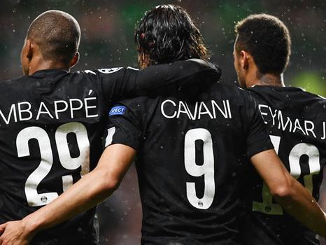 Neymar, Mbappé e Cavani marcam, e PSG começa Champions com goleada