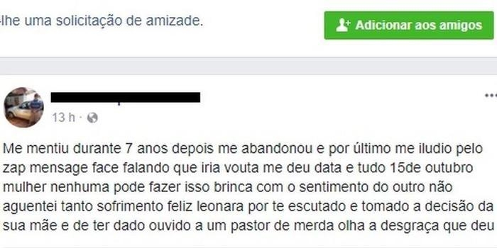 Homem mata a ex-sogra e confessa crime no Facebook