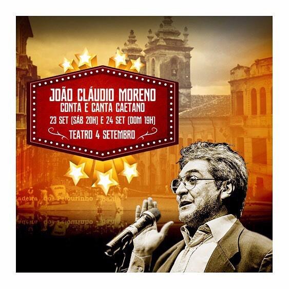 João Cláudio Moreno Conta e Canta Caetano acontece no fim de semana (Crédito: Divulgação)