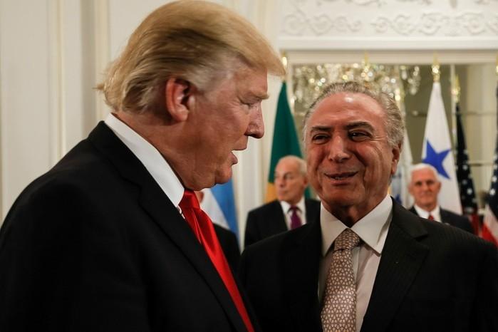 Trump e Temer em jantar