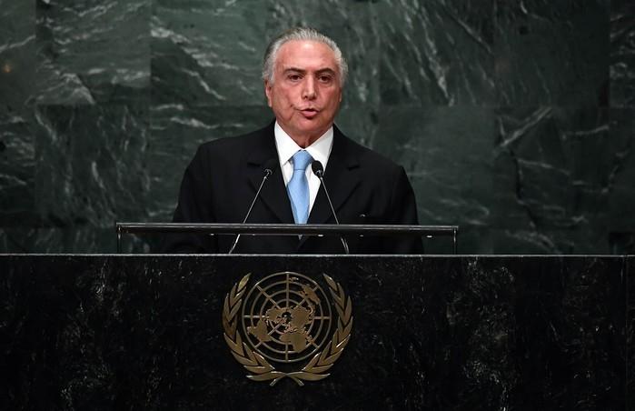 Michel Temer na ONU (Crédito: Jewel Sawad/AFP))