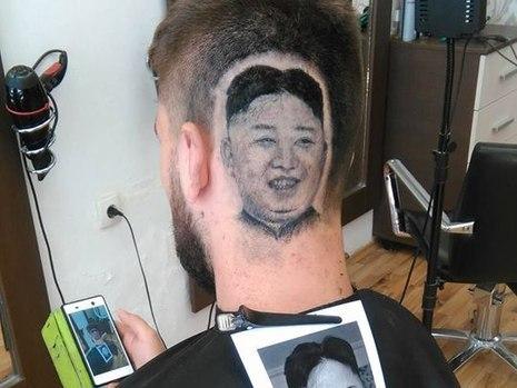 Barbeiro cria corte de cabelo com rosto do presidente norte-coreano