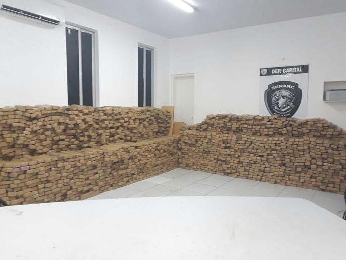 Maconha apreeendida em São José de Ribamar (Crédito: G1 Maranhão)