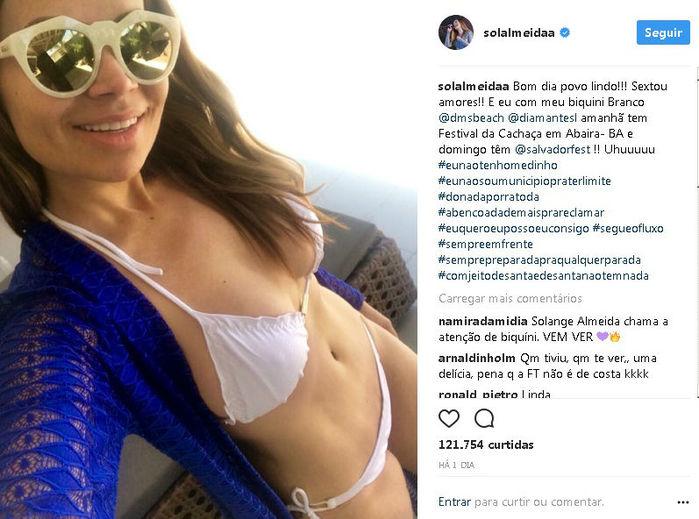 Solange Almeida posta foto no Instagram (Crédito: Reprodução)