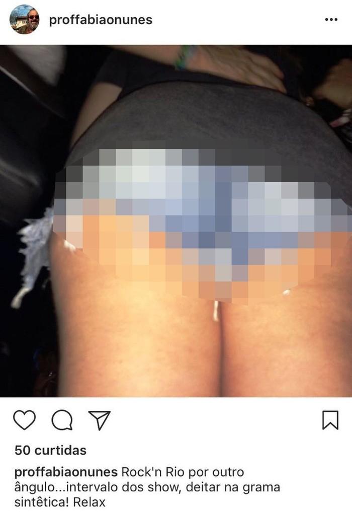 Postagem de nádegas gerou polêmica na web (Crédito: Reprodução/Instagram)