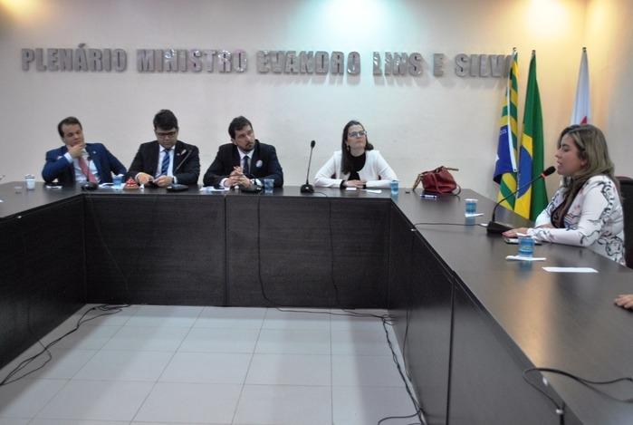 Representantes durante encontro no auditório da OAB (Crédito: MP-PI)