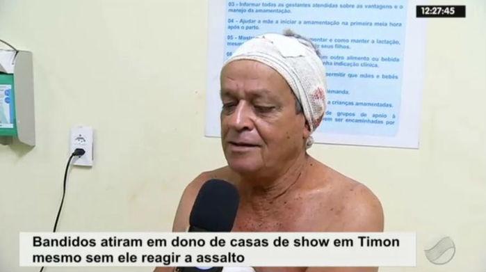 Francisco Mangelo alvejado em tentativa de assalto em Timon (Crédito: Rede Meio Norte)