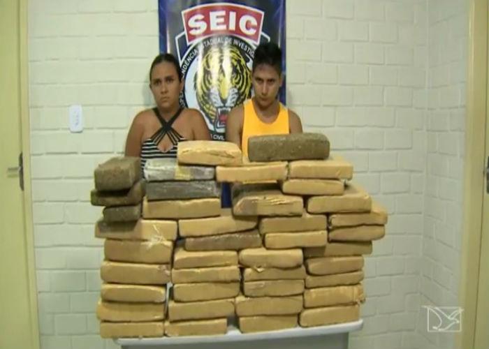 Casal preso com drogas no Maranhão (Crédito: TV Mirante)
