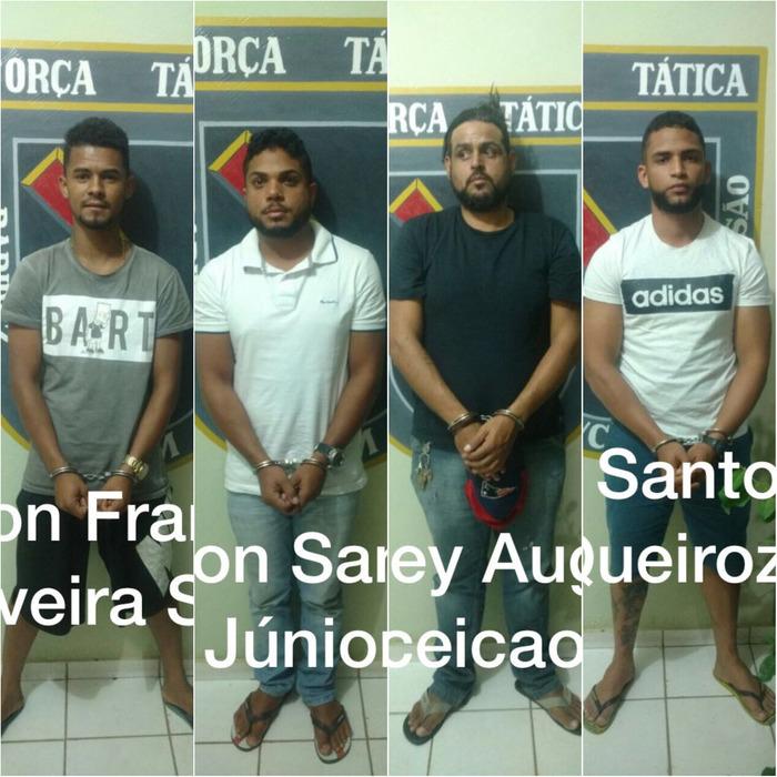 Quadrilha foi presa em flagrante (Crédito: Polícia Militar)