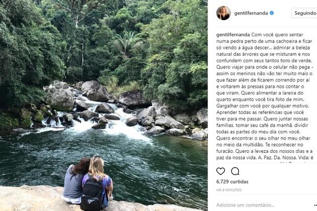 Fernanda Gentil se declara e parabeniza a namorada (Crédito: Reprodução/Instagram)