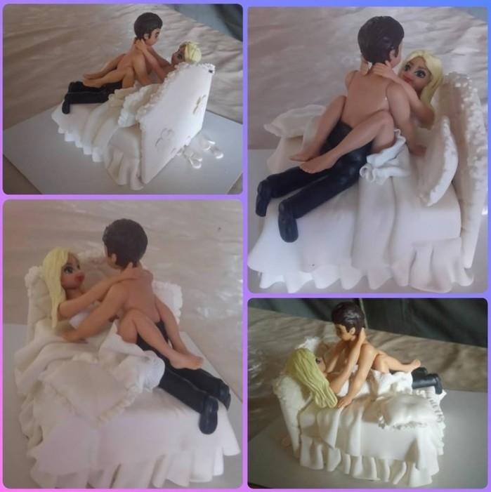 Bonecos fazendo sexo em bolo de casamento chamam atenção em festa (Crédito: Reprodução/Facebook)