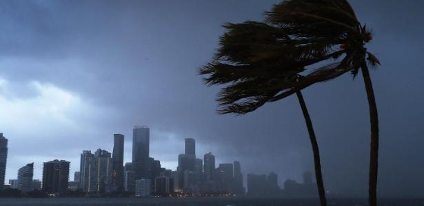 Furacão Irma traz chuvas e ventania à costa da Flórida, nos Estados Unidos (Crédito: AFP)