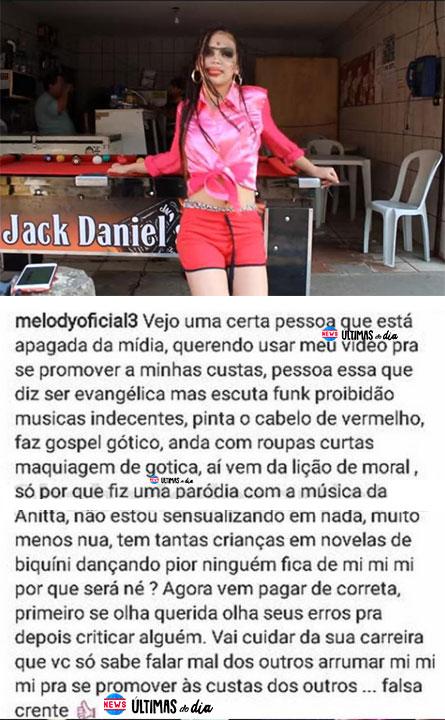 Mc Melody é criticada por apresentadora e arma barraco na web