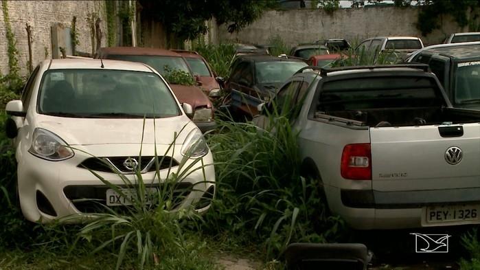 Veículos apreendidos pela polícia no Maranhão (Crédito: TV Mirante)
