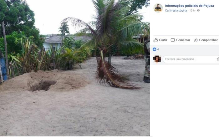 Cova onde casal foi encontrado foi cavada no quintal da casa das vítimas  (Crédito: Reprodução)