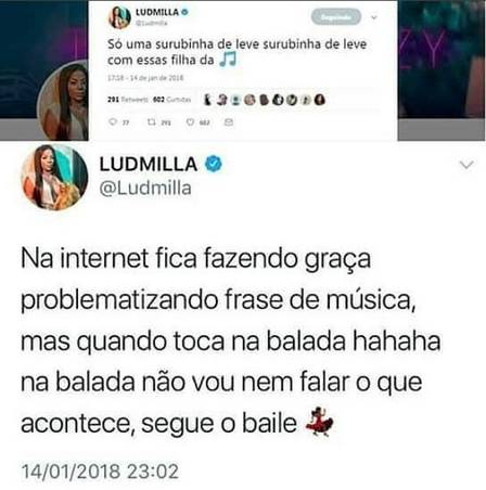 Ludmilla defende funk acusado de apologia a estupro em rede social