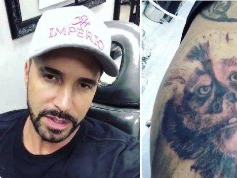 Latino faz tatuagem do seu macaco no braço:'Que venham as críticas'
