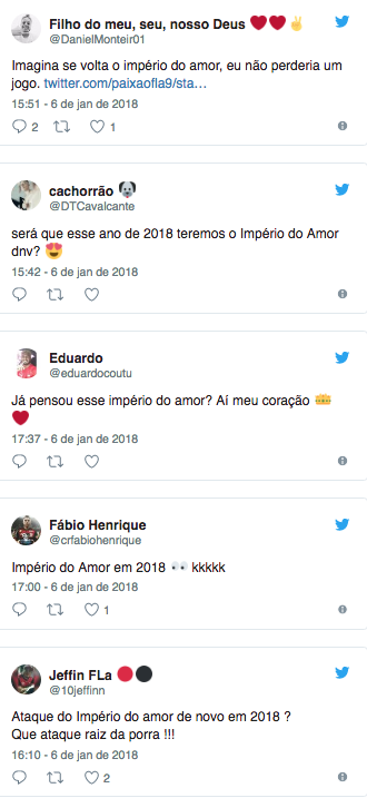Torcedores se empolgam com a possível volta do ‘Império do Amor’