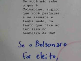 Pichação na UnB sugere ameaça armada
