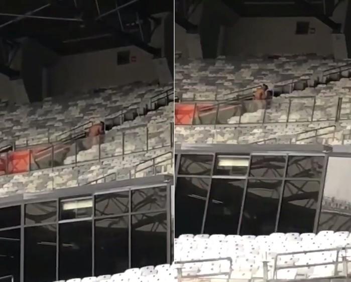 Casal é flagrado fazendo sexo no Mineirão (Crédito: Reprodução)