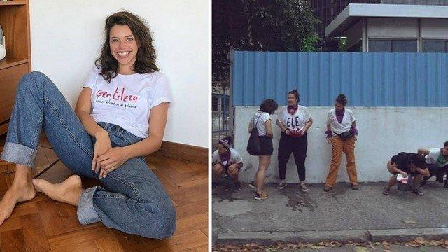 Bruna Linzmeyer foi fotografada fazendo xixi em calçada de rua no Centro do Rio (Crédito: Reprodução/Instagram)