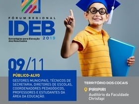 Piripiri sediará Fórum Regional “Ideb 2019