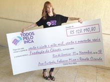 Ana Furtado entrega mais de R$ 120 mil ao INCA
