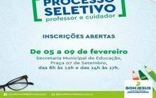 Abertas inscrições para o seletivo em Bom Jesus, no Sul do Piauí