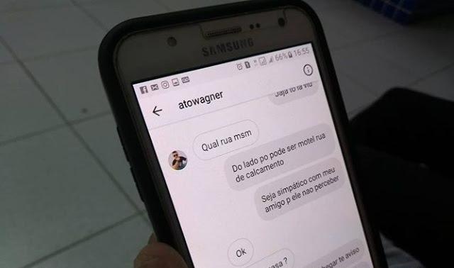 Mensagens marcando o encontro foram entregues para a polícia (Crédito: Reprodução)