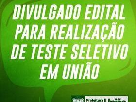 Prefeitura divulga edital para realização de teste seletivo