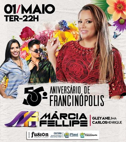 Marcia Felipe no aniversário de 56 anos de Francinópolis