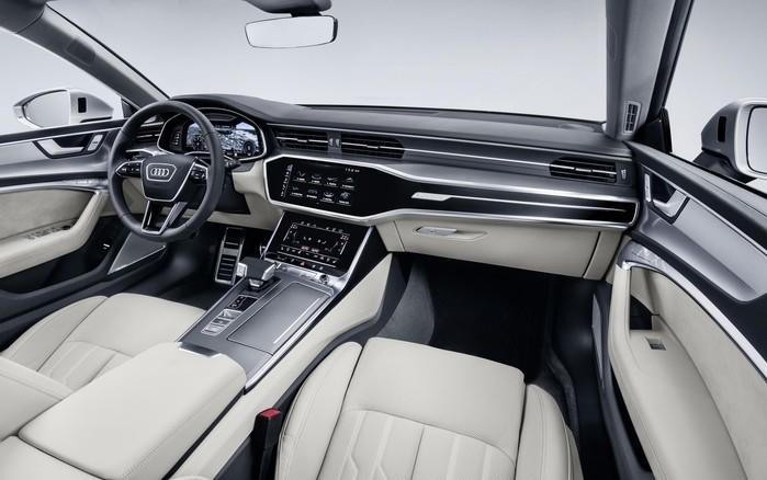 Cabine do Audi A7 tem visual futurista, mas não abusa da extravagância (Crédito: Divulgação)