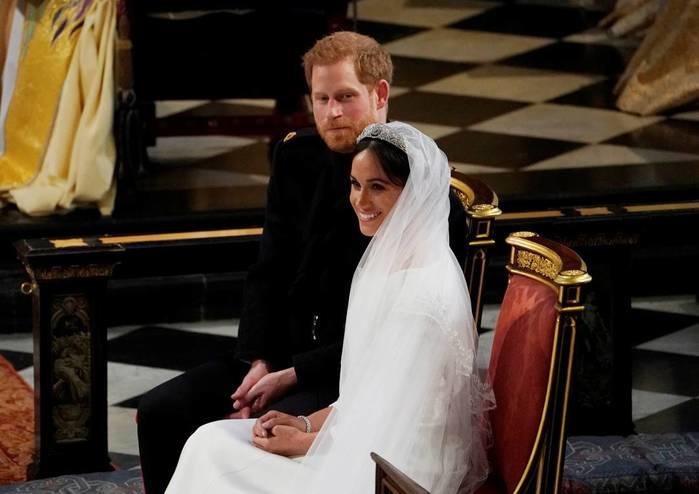 Harry e Meghan Markle se casam (Crédito: Owen Humphreys/pool via AP)