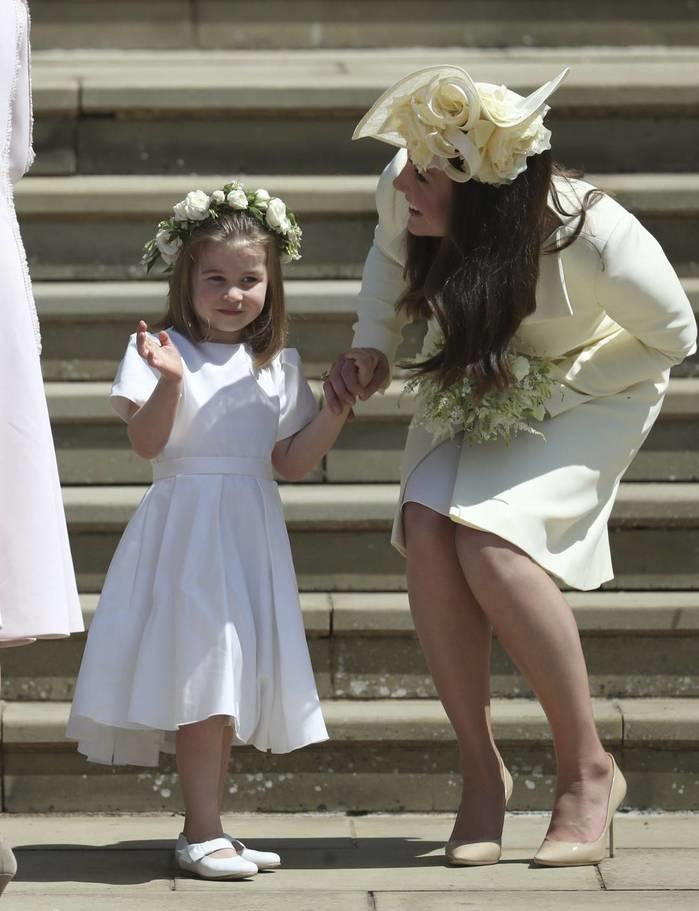 Kate Middleton e sua filha, Princesa Charlotte (Crédito: Jane Barlow/pool photo via AP)