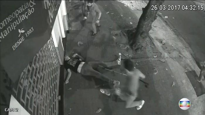 Câmeras registraram o assassinato do argentino, em Ipanema  (Crédito: Reprodução/TV Globo)