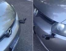 Motorista descobre pistola cravada no parachoque do seu carro