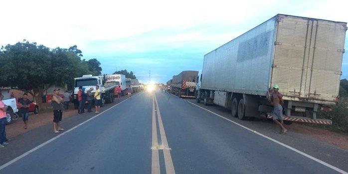 Manifestação dos caminhoneiros no Piauí (Crédito: PRF-PI)