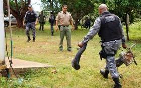 Força tática do 12º BPM encontram desmanche de motos
