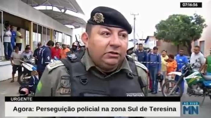 Policiais do 6º batalhão realizaram a perseguição (Crédito: Reprodução/TV Meio Norte)