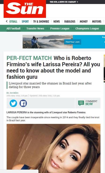 Larissa Pereira ganhou destaque fora do país por sua beleza (Crédito: reprodução/ instagram)