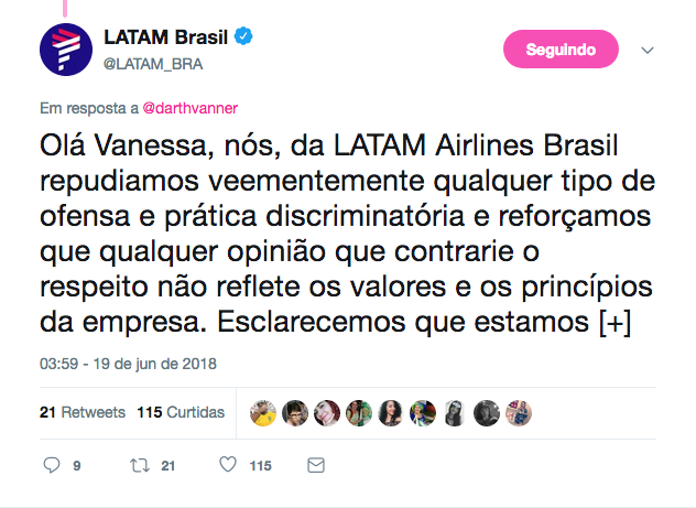  (Crédito: Reprodução/Twitter Latam_BRA)