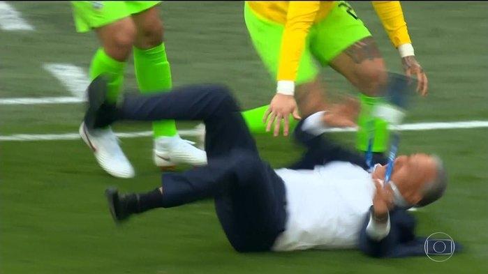 Queda de Tite: a imagem do suado Brasil 2 X 0 Costa Rica (Crédito: Reprodução/Rede Globo)