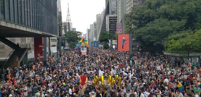 Paulista lota para Parada LGBT (Crédito: Mitchel Diniz/GloboNews)